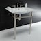 Fauceture KVPB31227W86 Dreyfuss 31" Console Sink W/SS Leg (8", 3 Hole), Wht/Nickel KVPB31227W86 - alternate 5